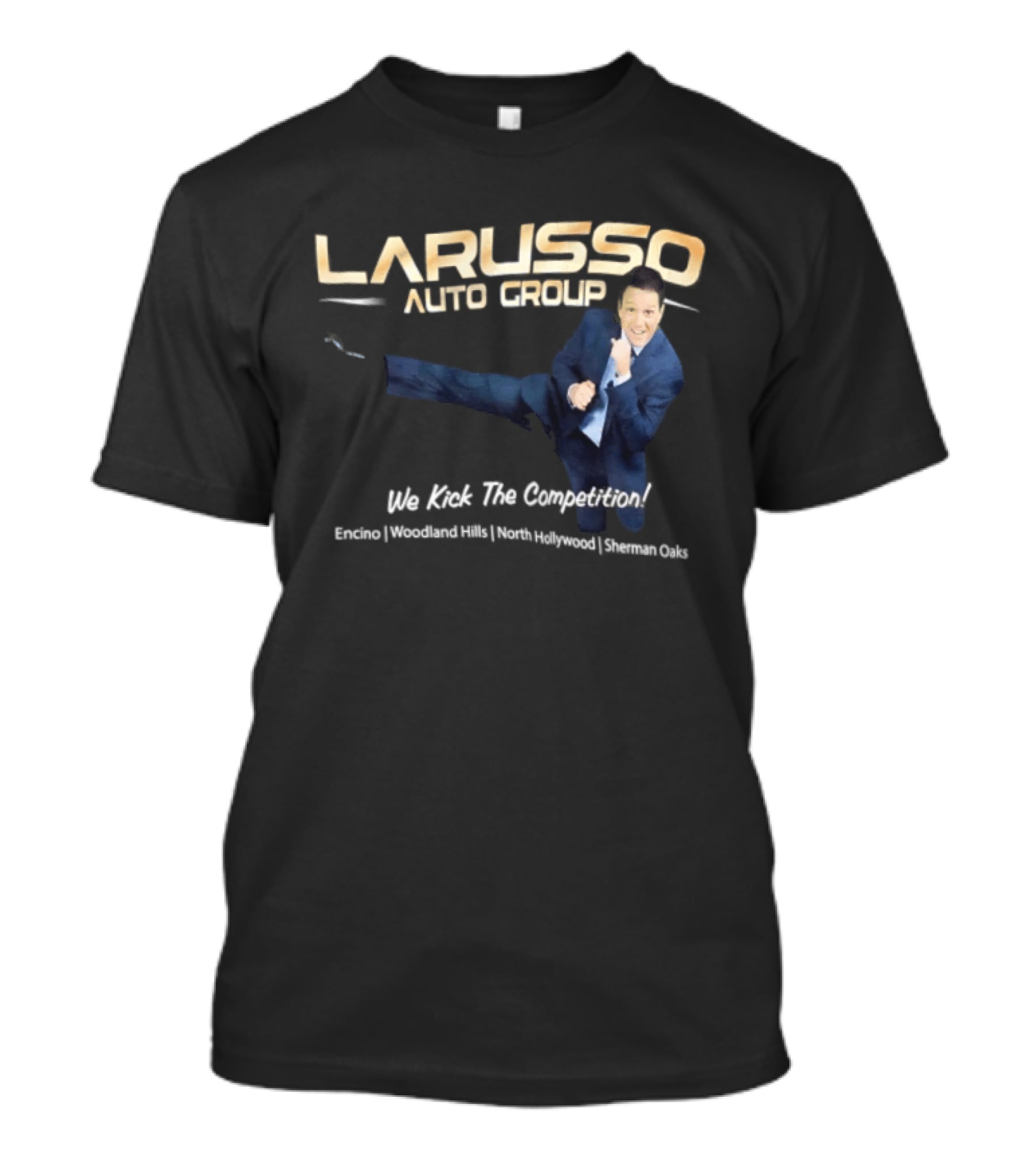 Larusso Auto Group We Kick The Competition Macchio Karate Cobra Kai T-Shirt