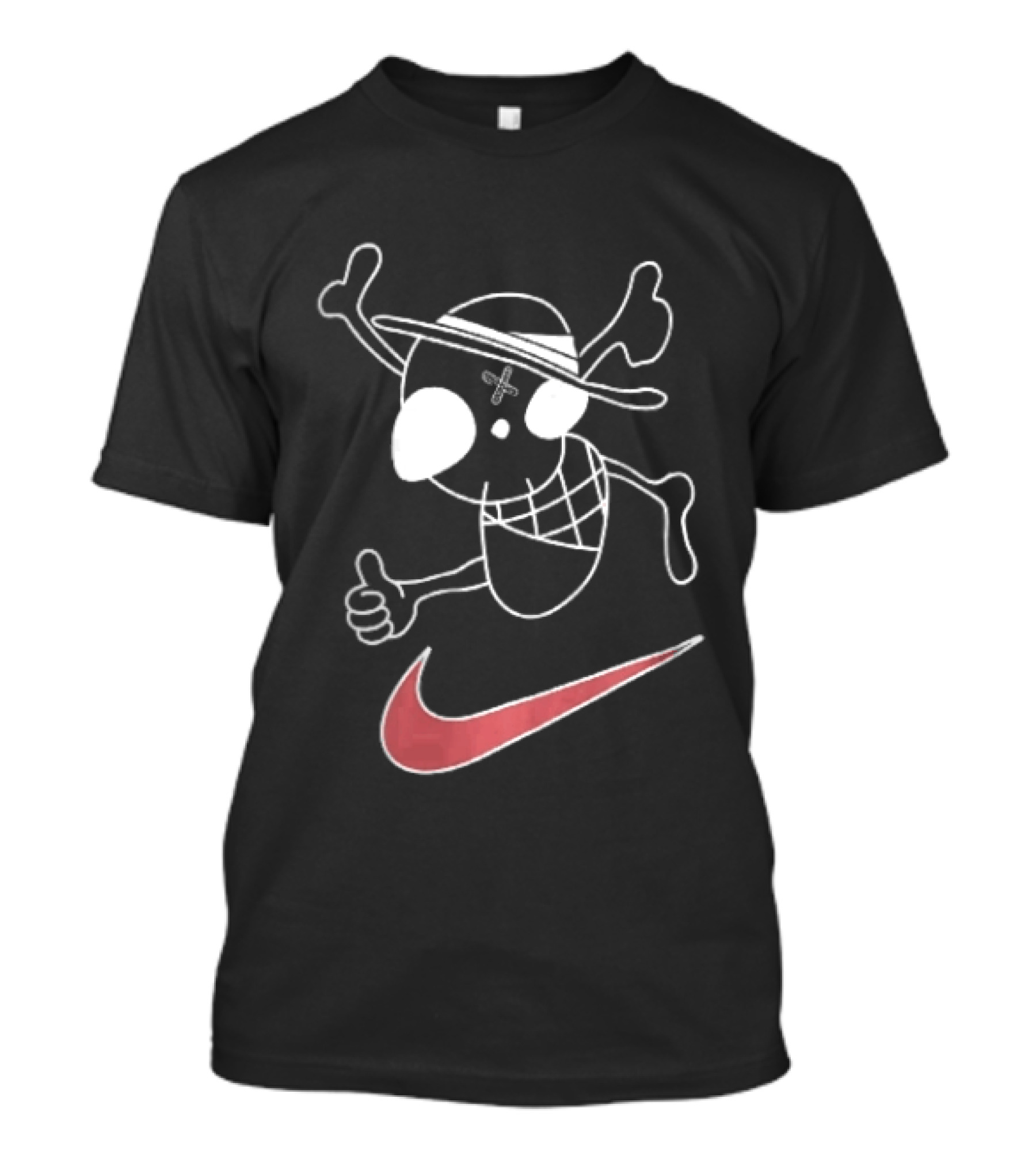 Pirate Straw Hat Skull Thumbs Up Nike T-Shirt