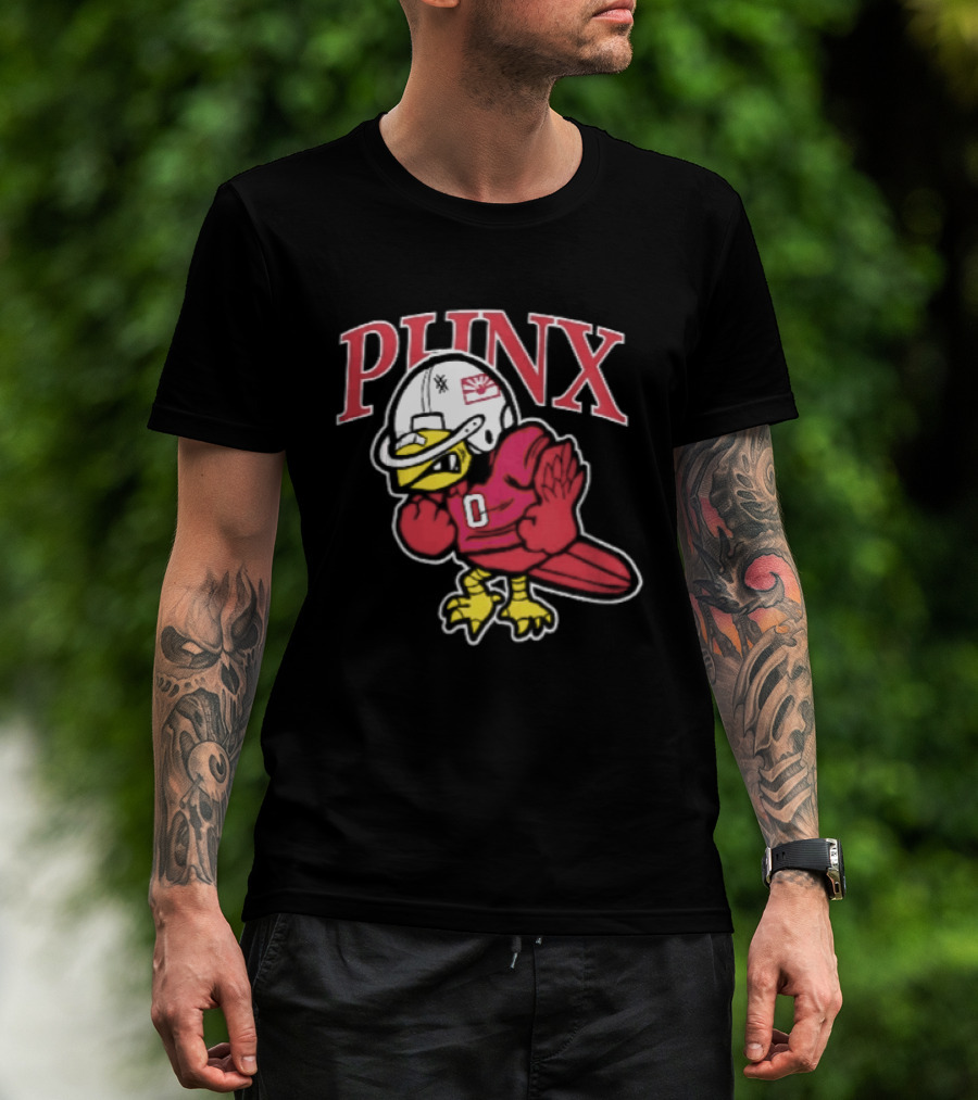 PHNX Cartoon Bird Football Helmet Jersey Arizona Cardinals T-Shirt