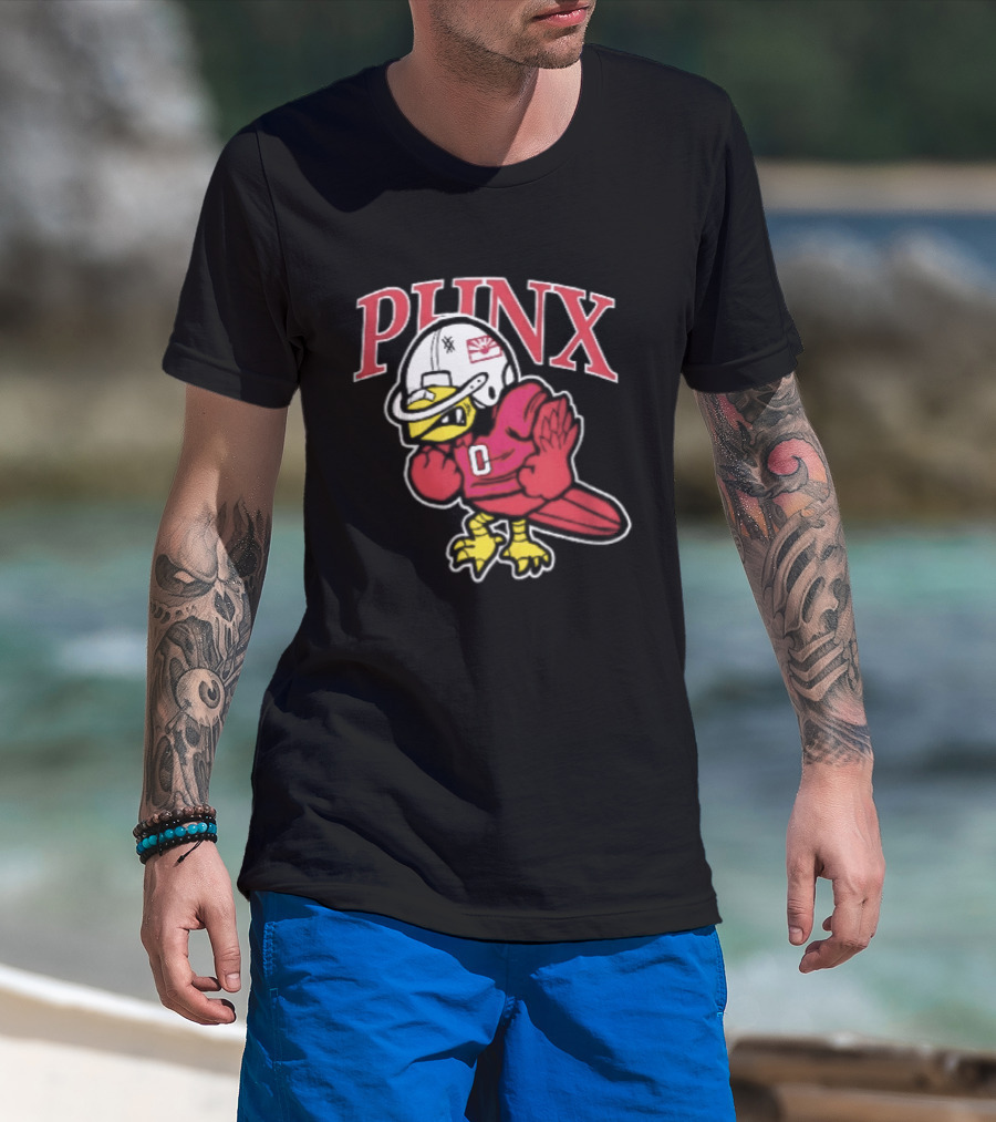 PHNX Cartoon Bird Football Helmet Jersey Arizona Cardinals T-Shirt