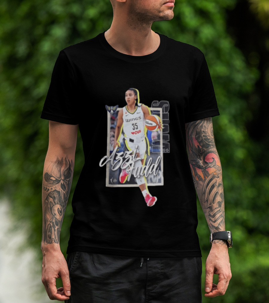 Dallas Wings Azzi Fudd 35 Basketball Player With Ball T-Shirt