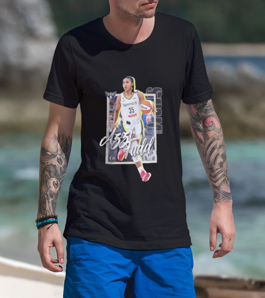 Dallas Wings Azzi Fudd 35 Basketball Player With Ball T-Shirt