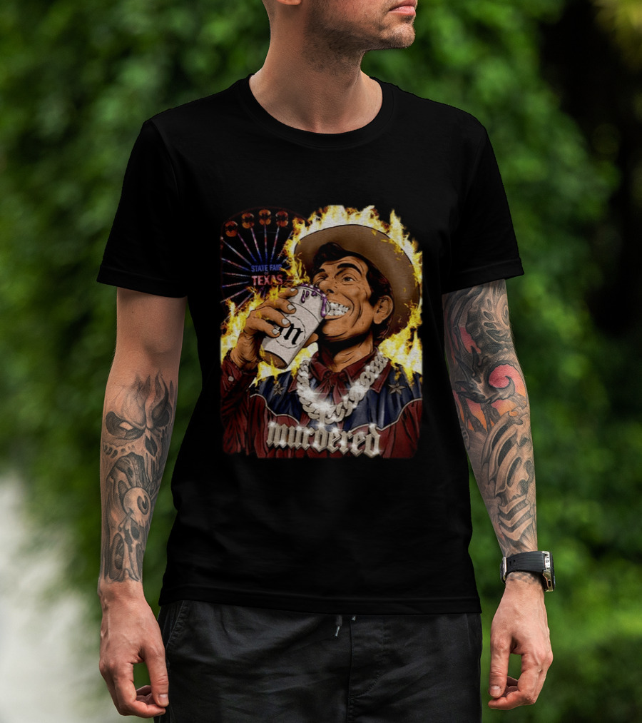 Big Tex State Fair Of Texas Ferris Wheel Fire Drinking Can Highlight T-Shirt