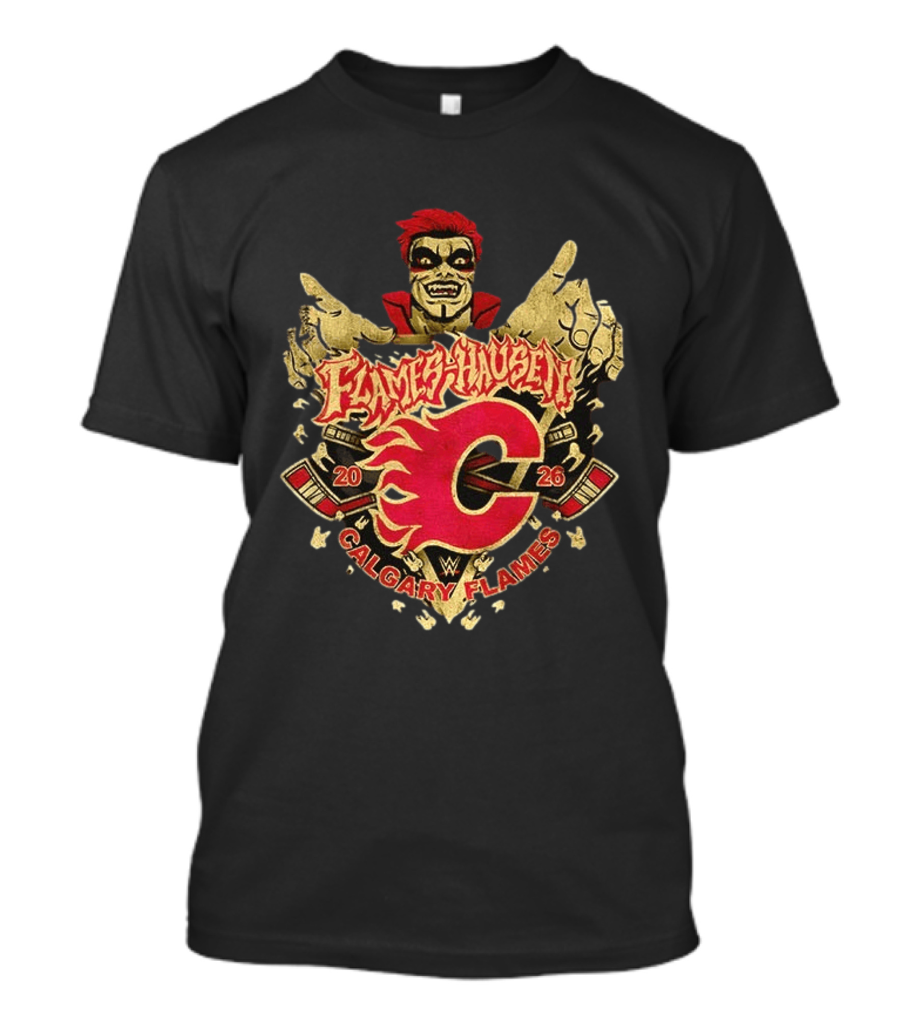 Flamehausen Calgary Flames WWE 2026 Collaboration Danhausen Summer Tour T-Shirt