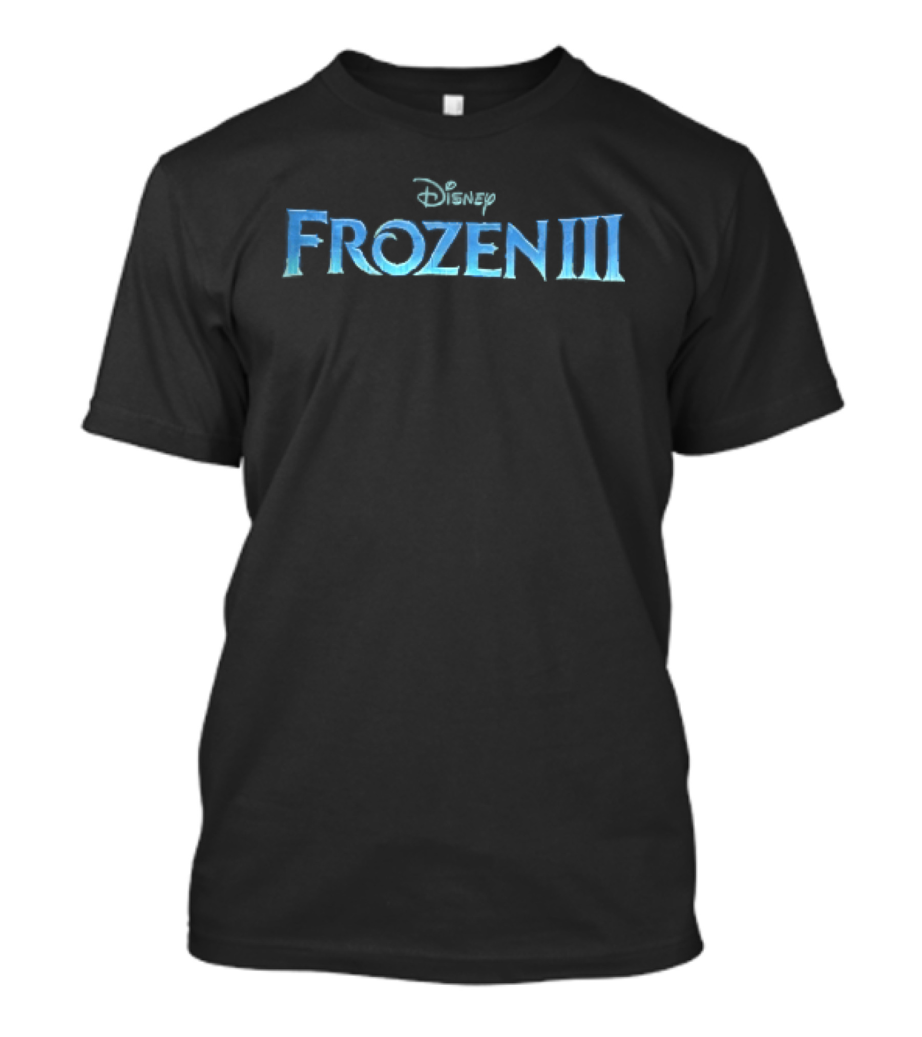 Disney Frozen III Blue Icy Franchise Black T-Shirt