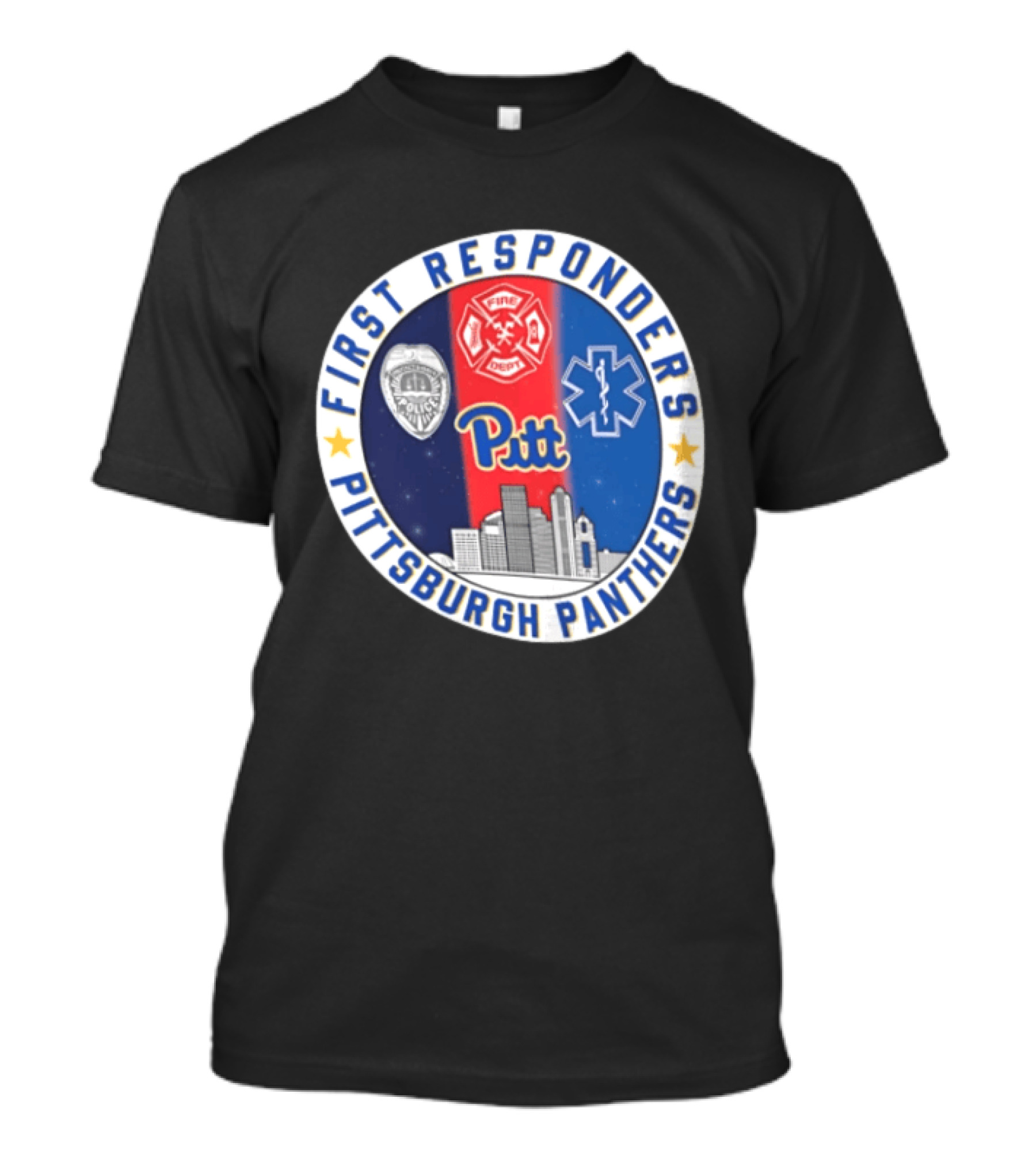 First Responders Tribute Pittsburgh Panthers Pitt Fire Police EMS Heroes T-Shirt