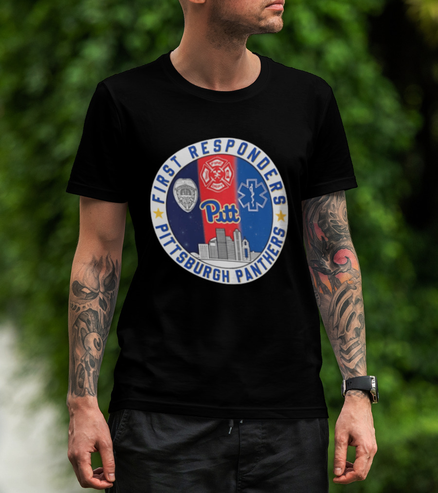 First Responders Tribute Pittsburgh Panthers Pitt Fire Police EMS Heroes T-Shirt