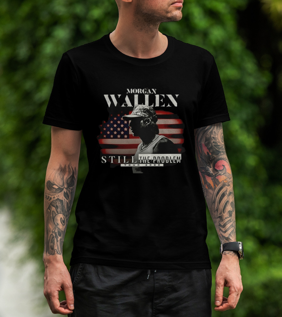 Morgan Wallen Still The Problem Tour 2026 Concert American Flag Image T-Shirt