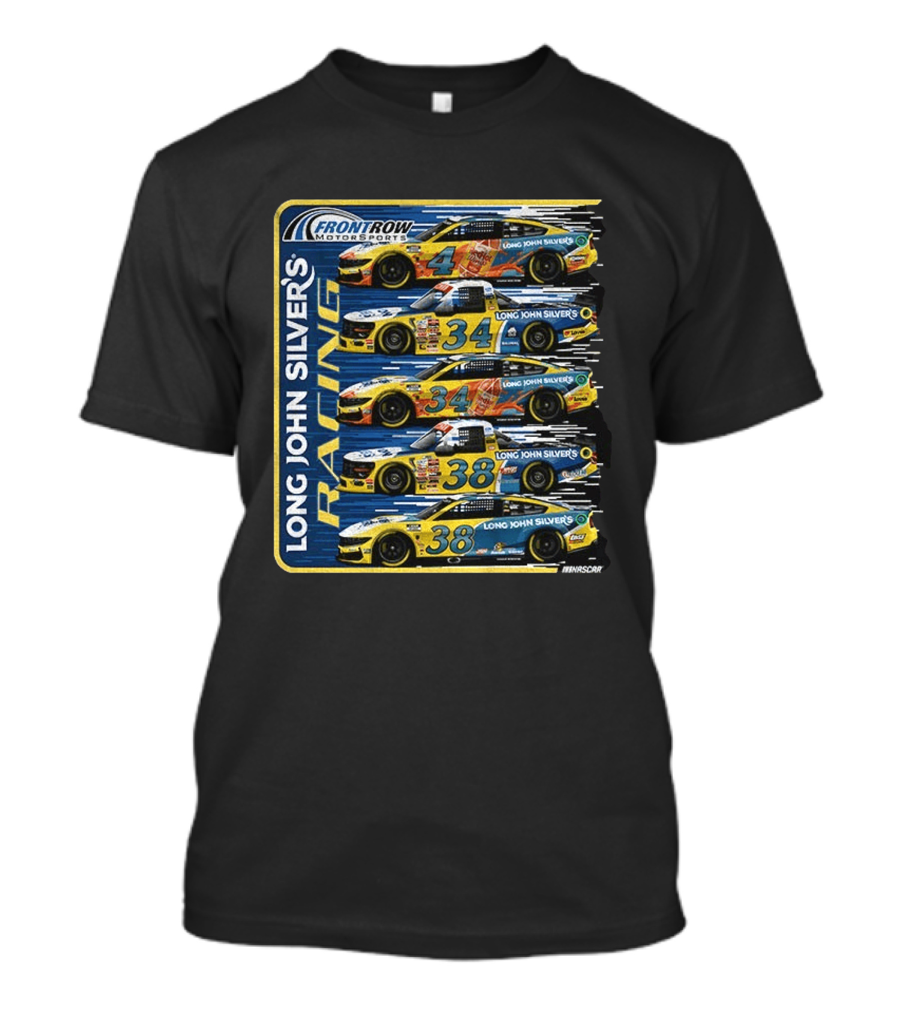 NASCAR Front Row Motorsports Long John Silver's Racing Cars 4 34 38 T-Shirt