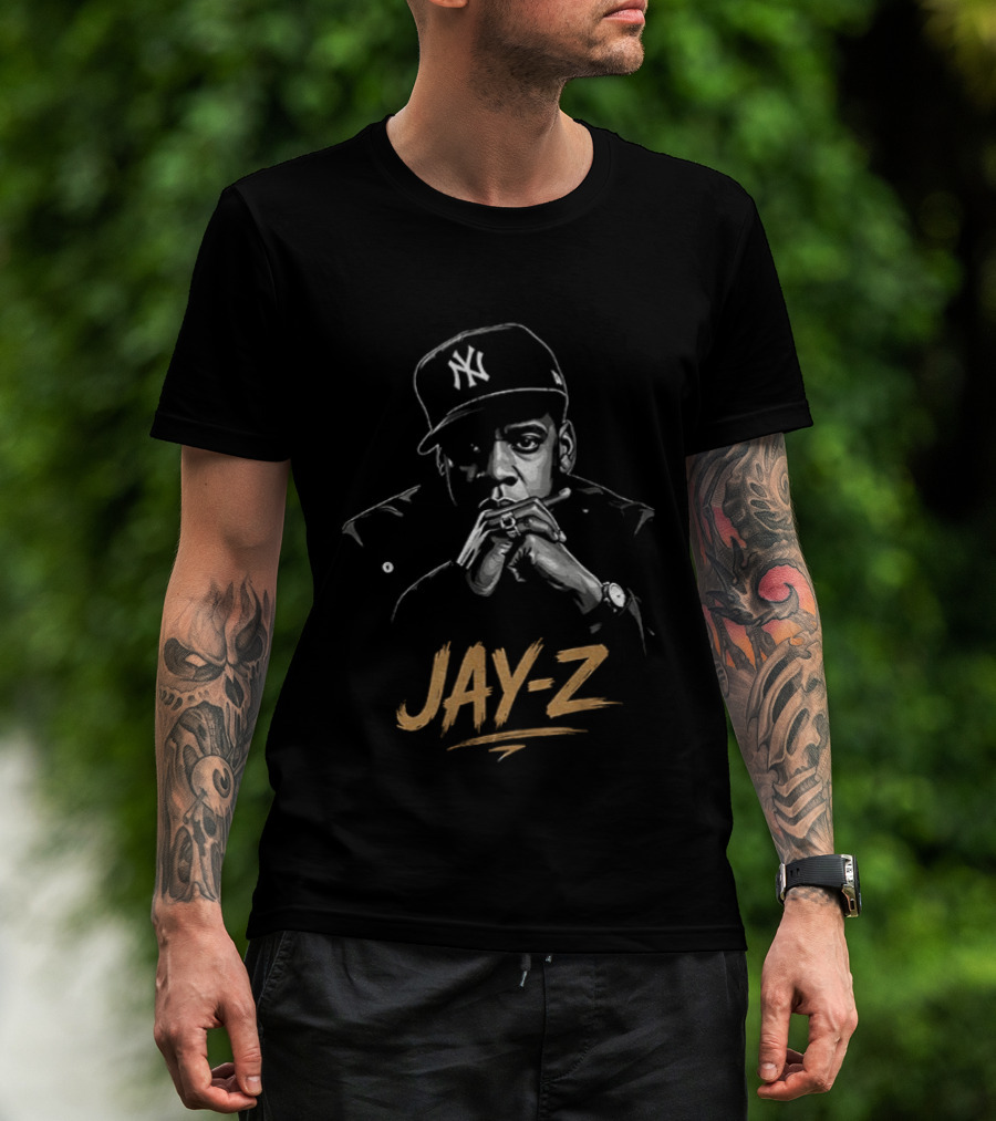 Jay Z Hip Hop Artist Featuring New York Yankees Cap T-Shirt