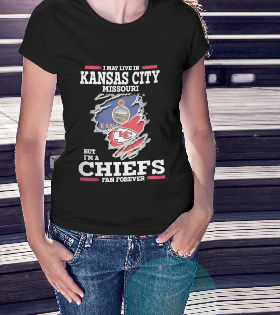 Kansas City Missouri Chiefs Fan Forever Kansas Seal Torn Skin T-Shirt