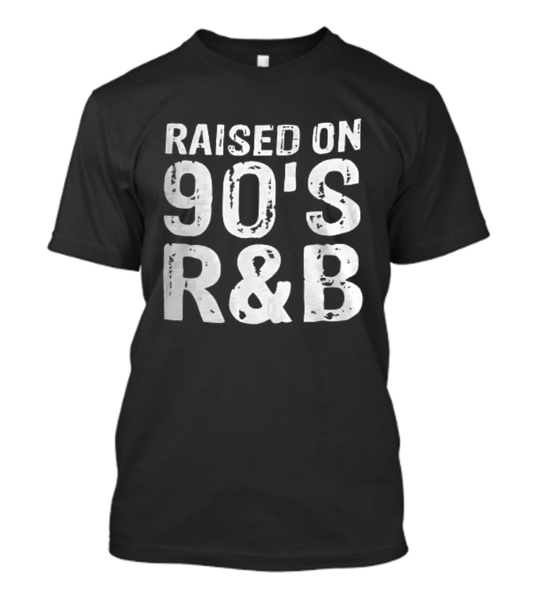 Raised On 90s R And B Distressed Vintage Music T-Shirt