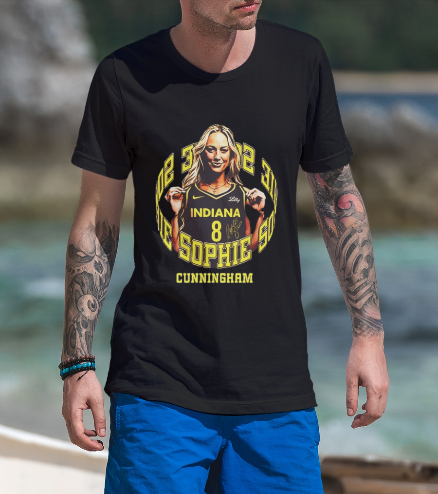 Sophie Cunningham Indiana 8 Basketball Player Signature T-Shirt