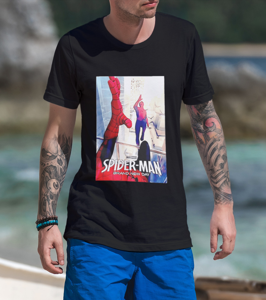 Marvel Spider Man Brand New Day High Five Scene T-Shirt