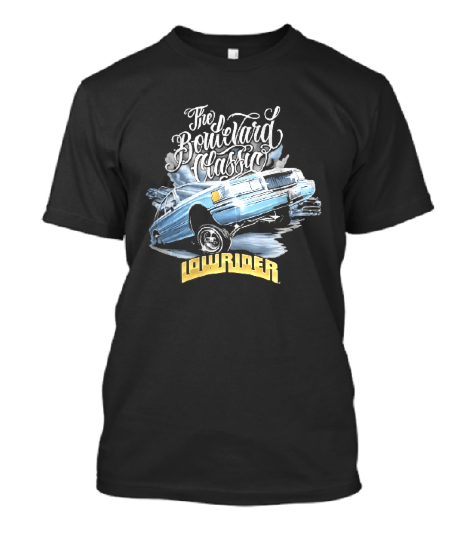 The Boulevard Classic Lowrider Lowrider Light Blue Bouncing Car Smoke T-Shirt