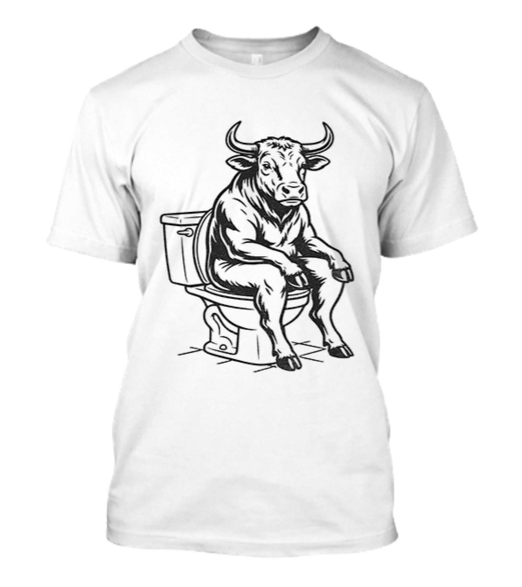 Bull Sitting On Toilet Bullshit Humorous T-Shirt