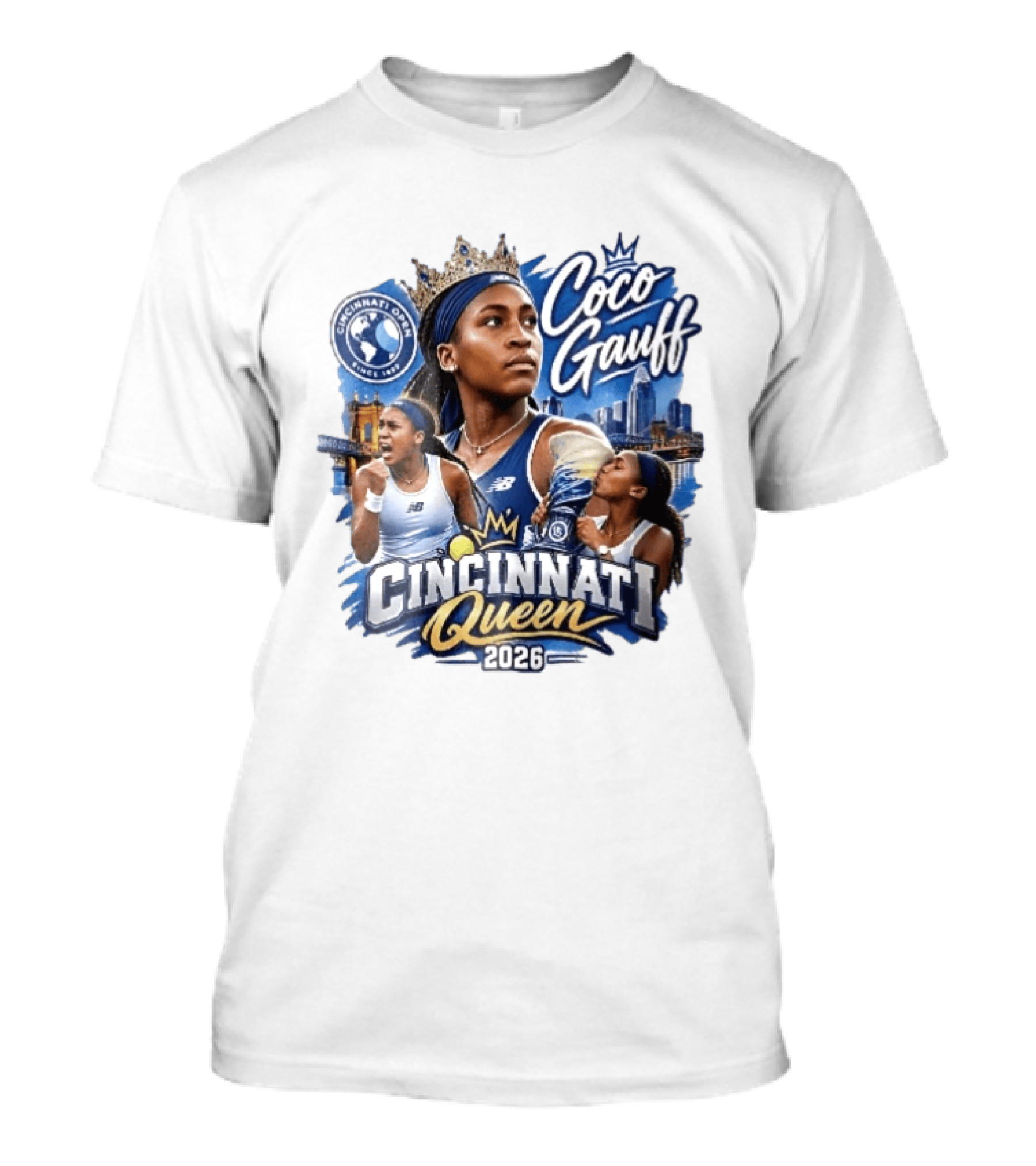 Coco Gauff Cincinnati Queen 2026 Tennis Champion Crowned Skyline T-Shirt