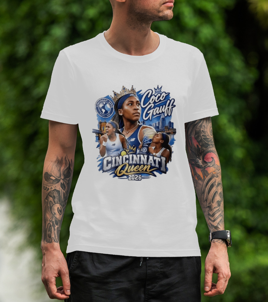 Coco Gauff Cincinnati Queen 2026 Tennis Champion Crowned Skyline T-Shirt