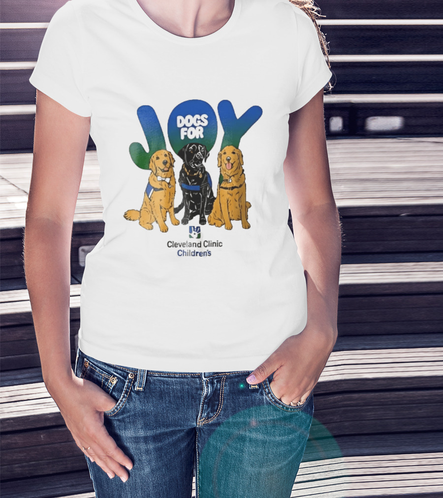 Cleveland Clinic Children's Dogs For Joy Golden Retrievers Black Lab Cartoon T-Shirt