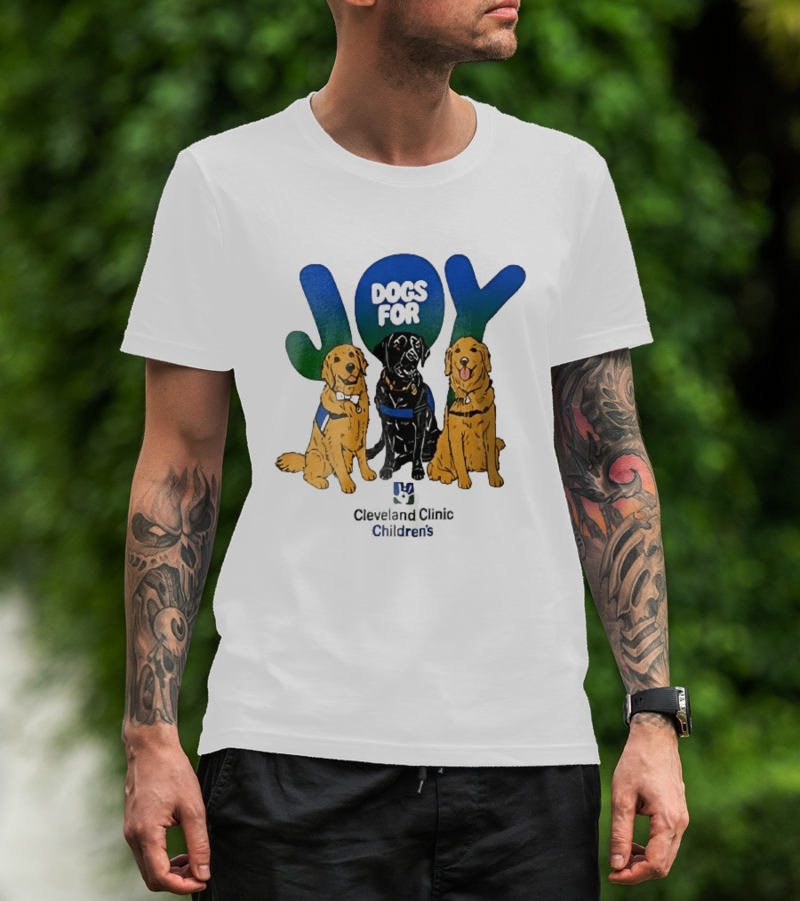 Cleveland Clinic Children's Dogs For Joy Golden Retrievers Black Lab Cartoon T-Shirt