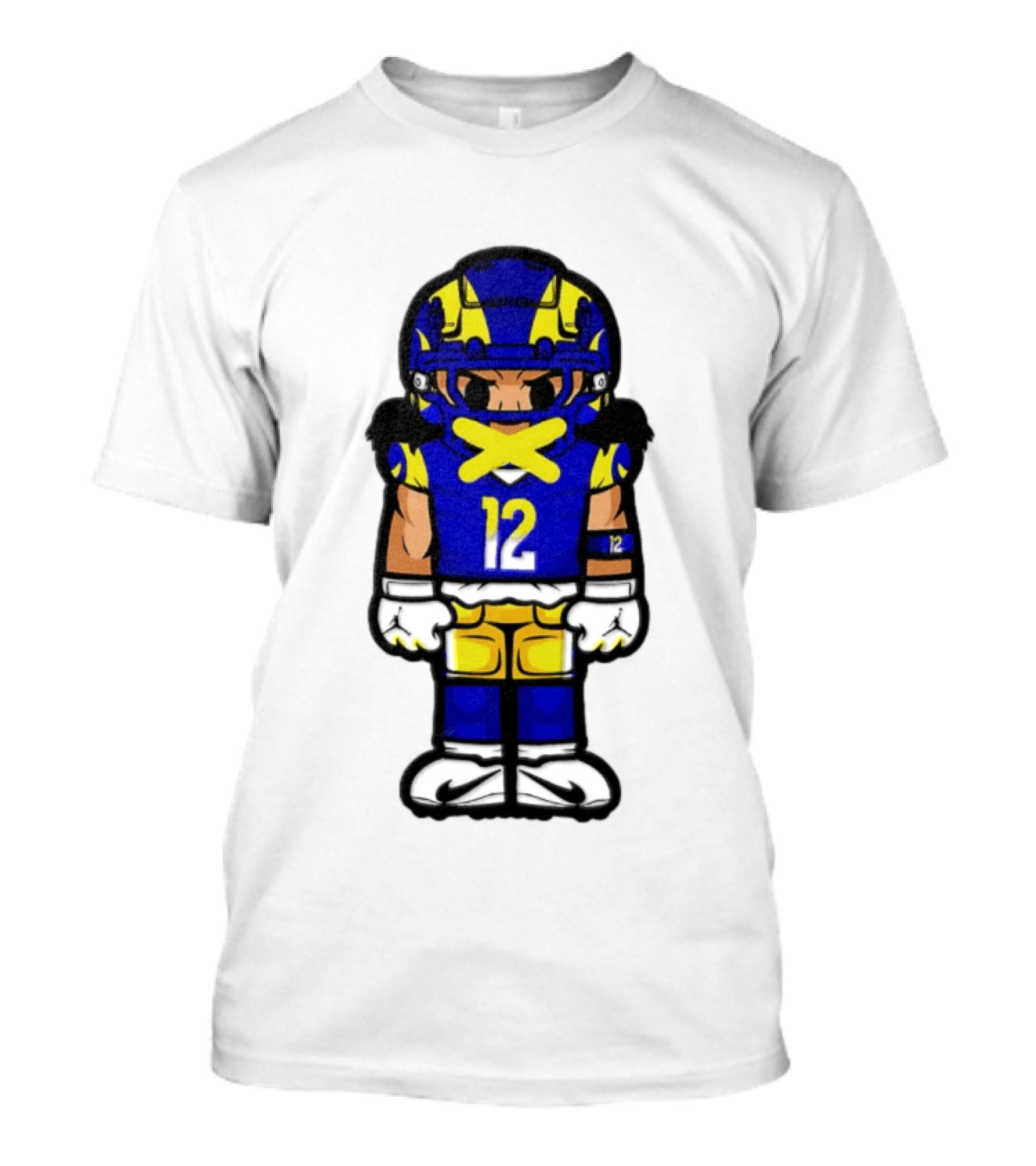 Los Angeles Rams Puka Nacua No 12 Chibi Character Football Player T-Shirt