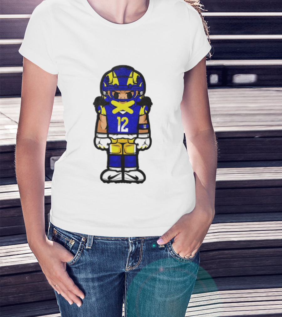 Los Angeles Rams Puka Nacua No 12 Chibi Character Football Player T-Shirt