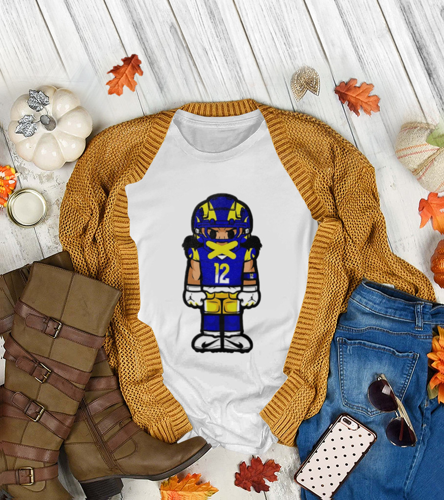 Los Angeles Rams Puka Nacua No 12 Chibi Character Football Player T-Shirt