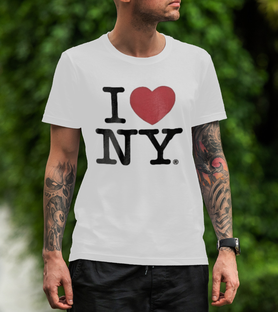I Love NY Red Heart Black Font T-Shirt