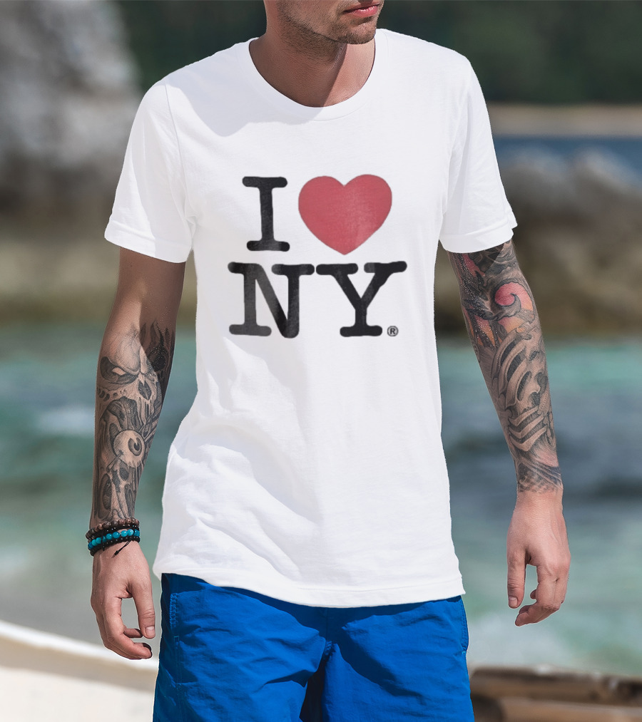 I Love NY Red Heart Black Font T-Shirt