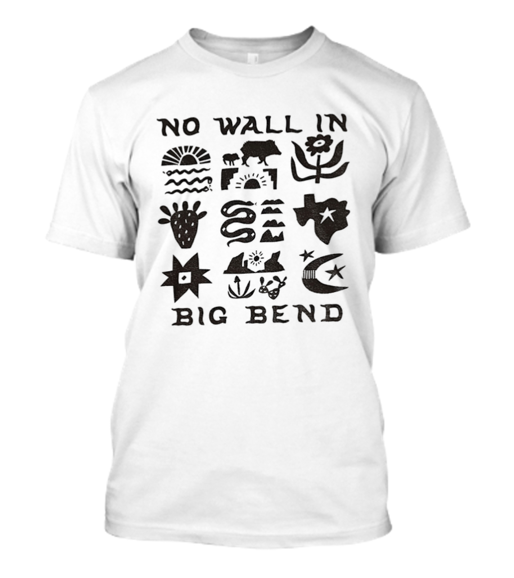 No Wall In Big Bend Texas Desert Wildlife Cactus Mountain Scenery T-Shirt