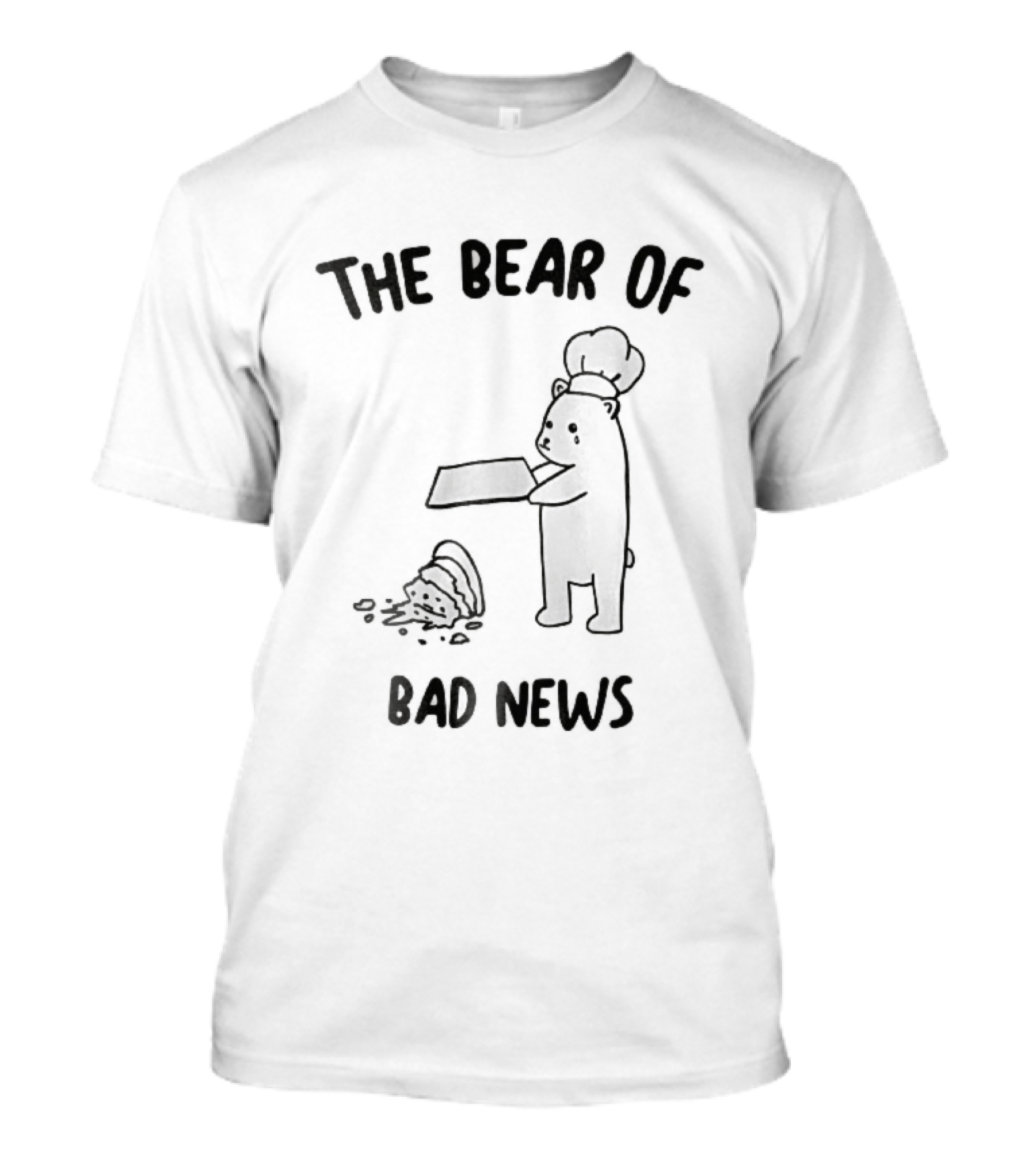 The Bear Of Bad News Crying Chef Dropped Cake Tray Cartoon T-Shirt