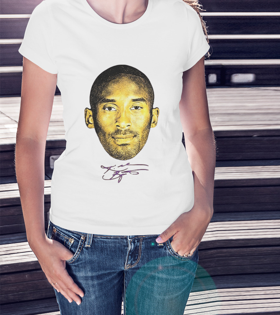 Kobe Bryant Los Angeles Lakers Basketball Legend Face Signature T-Shirt