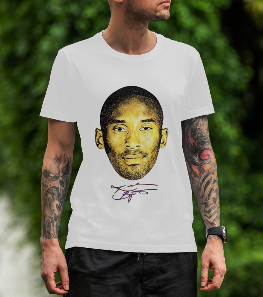 Kobe Bryant Los Angeles Lakers Basketball Legend Face Signature T-Shirt