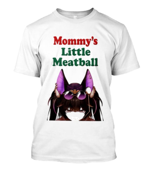 Mommy's Little Meatball Bat Vtuber Black Wings Purple Ears Playful T-Shirt