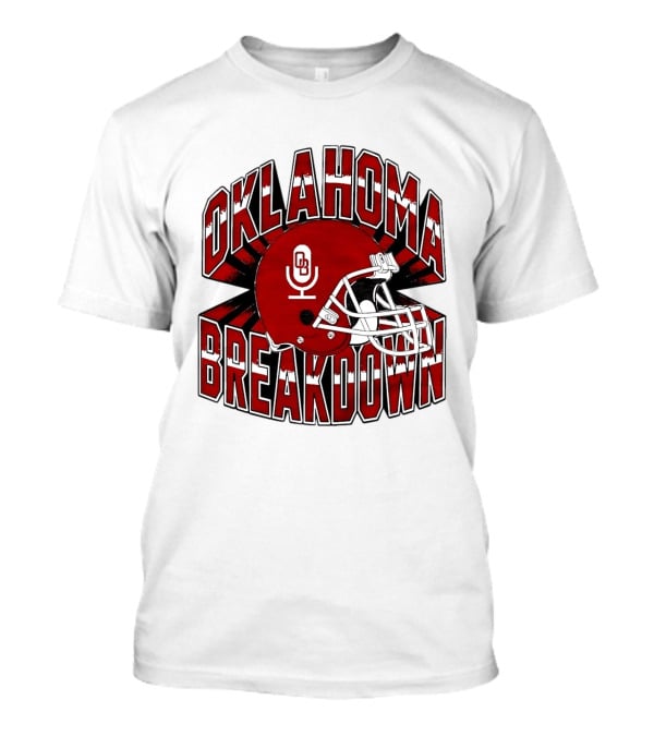 Oklahoma Breakdown Football Helmet OB Podcast T-Shirt