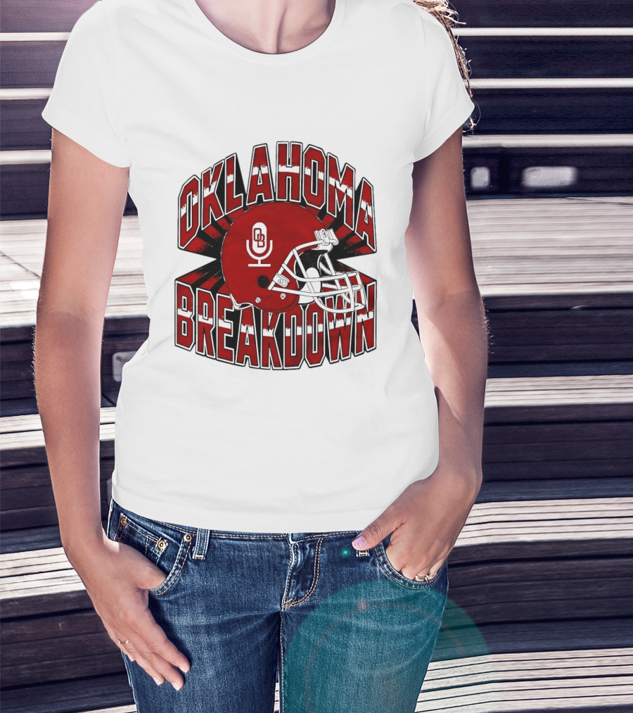 Oklahoma Breakdown Football Helmet OB Podcast T-Shirt