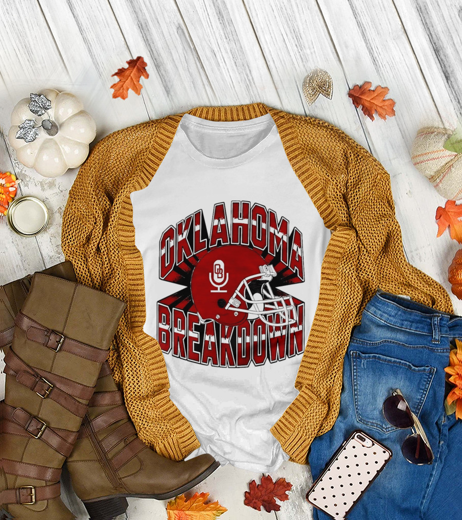 Oklahoma Breakdown Football Helmet OB Podcast T-Shirt