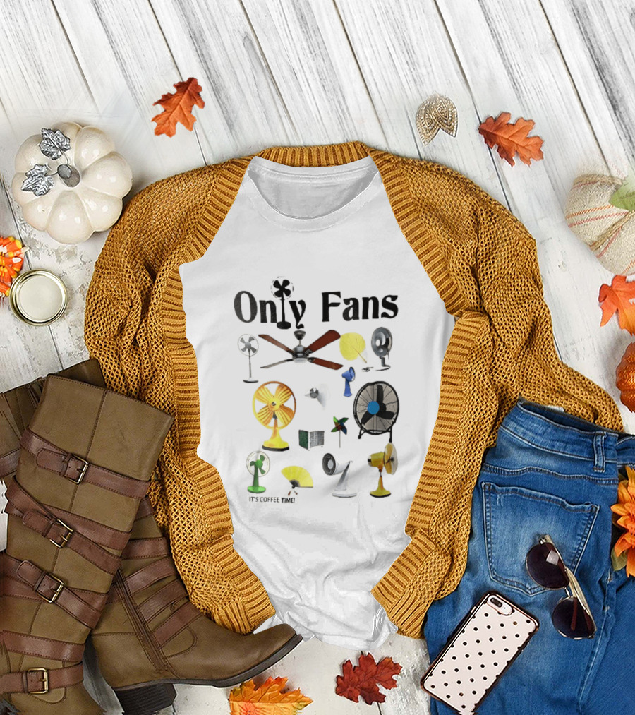Only Fans It's Coffee Time Assorted Electric Ceiling Hand Coolers Collage T-Shirt