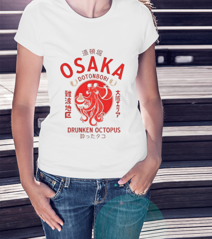 Dotonbori Osaka Drunken Octopus Seafood Culture Japan T-Shirt