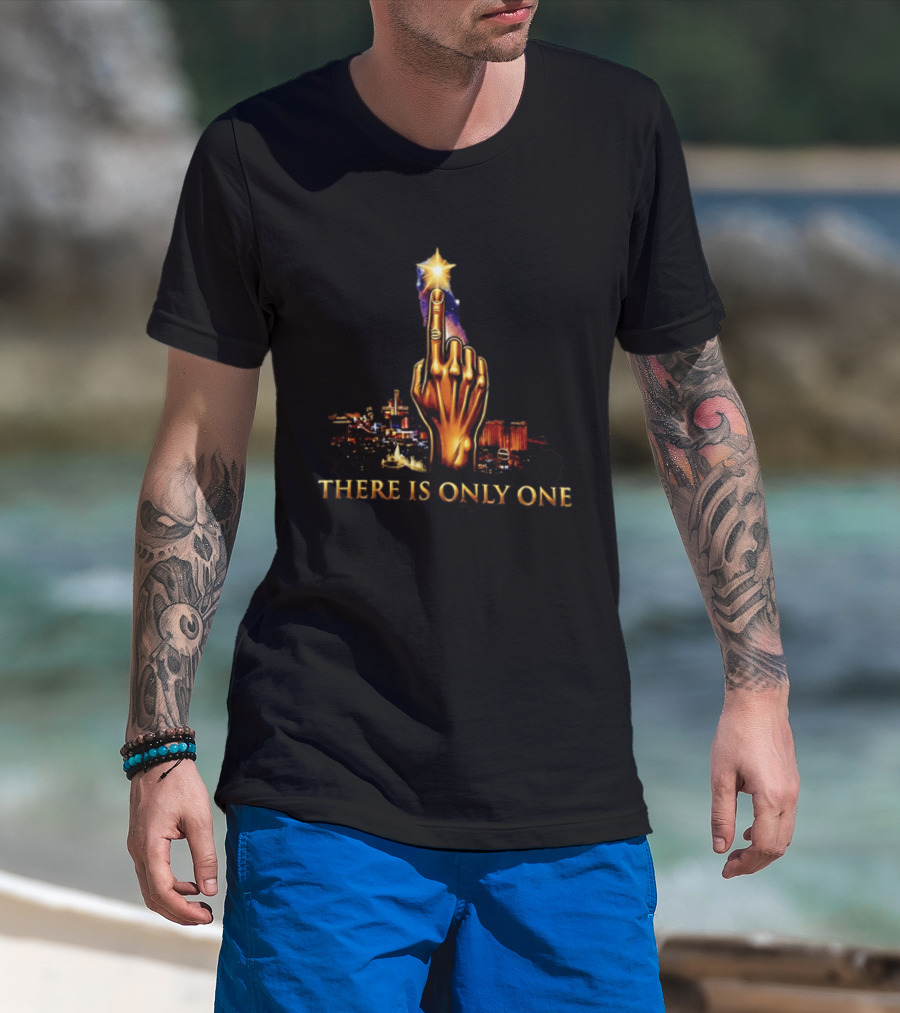 There Is Only One Golden Hand Gesture Cityscape Starry Night T-Shirt