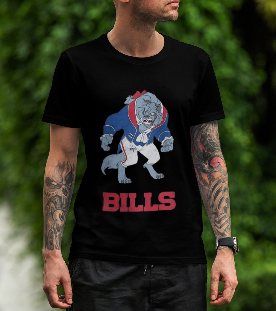 Buffalo Bills Distressed Cartoon Beast Snarling BILLS T-Shirt
