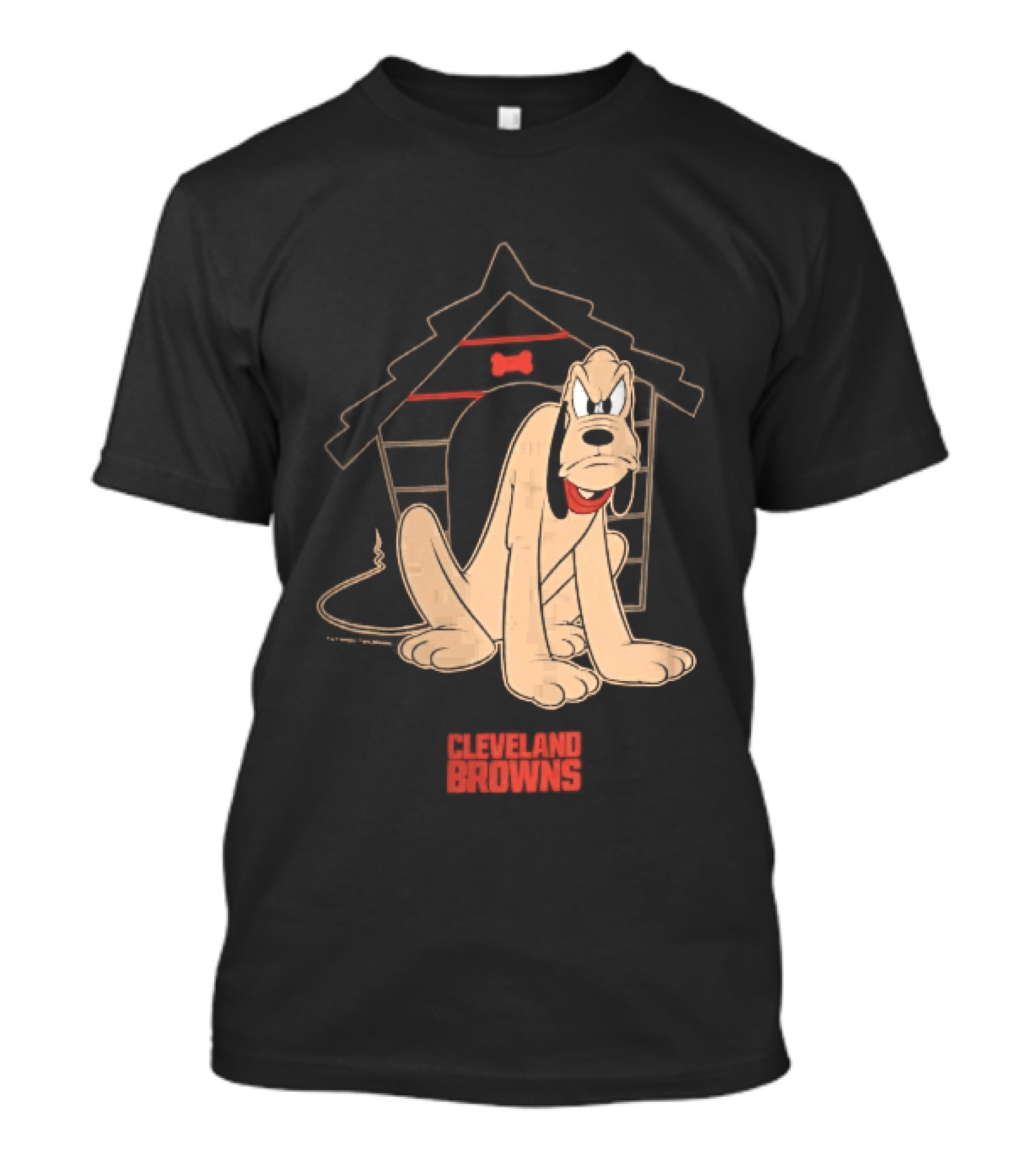 Cleveland Browns Angry Pluto Disney Cartoon Dog Doghouse T-Shirt