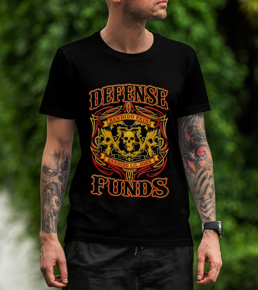 Defense Bandido Pain Bandido Lil John Funds Skull Crest T-Shirt