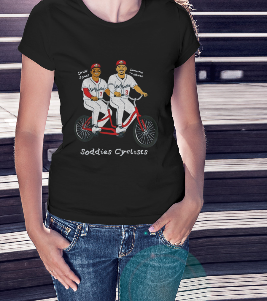 Druw Jones Demetrio Crisantes Sod Poodles Soddies Cyclists Retro Baseball Tandem Riders T-Shirt