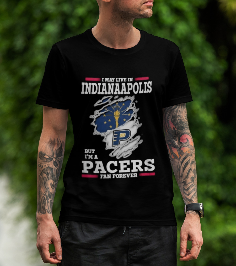 Indianaapolis Pacers Fan Forever Torn State Flag NBA Indiana T-Shirt