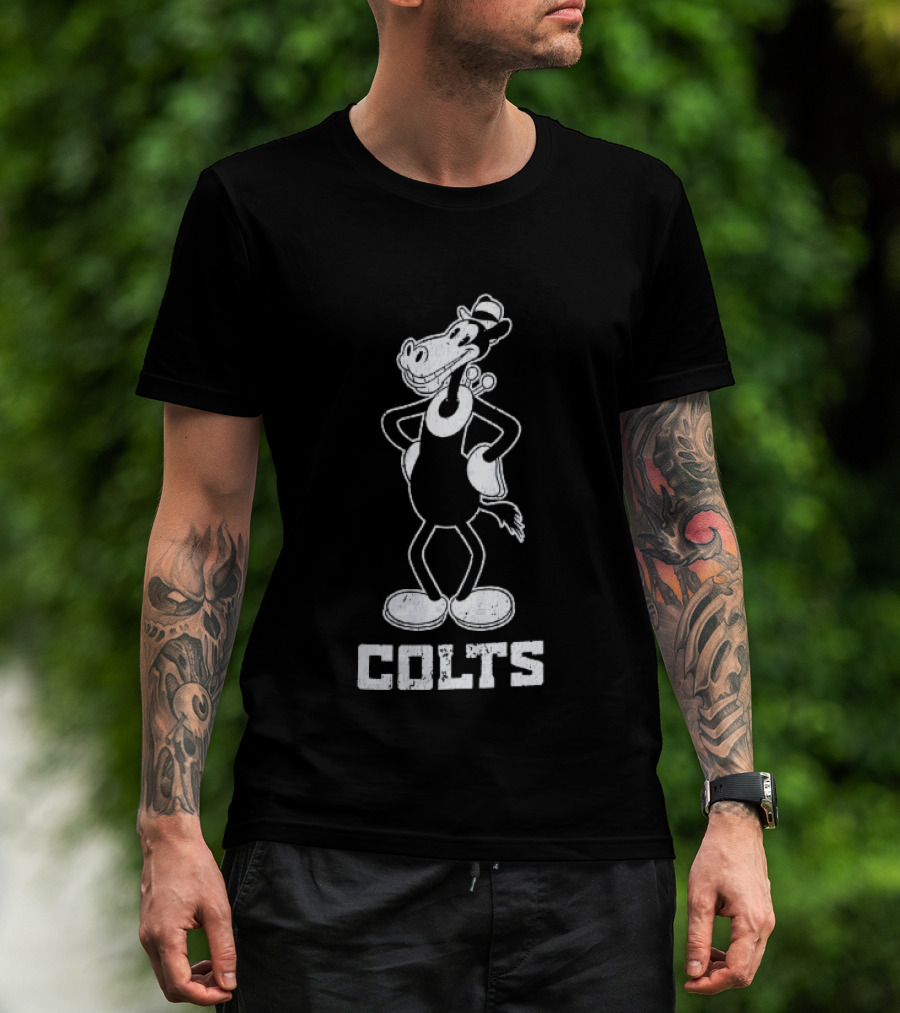 Indianapolis Colts Cartoon Horse With Hat T-Shirt