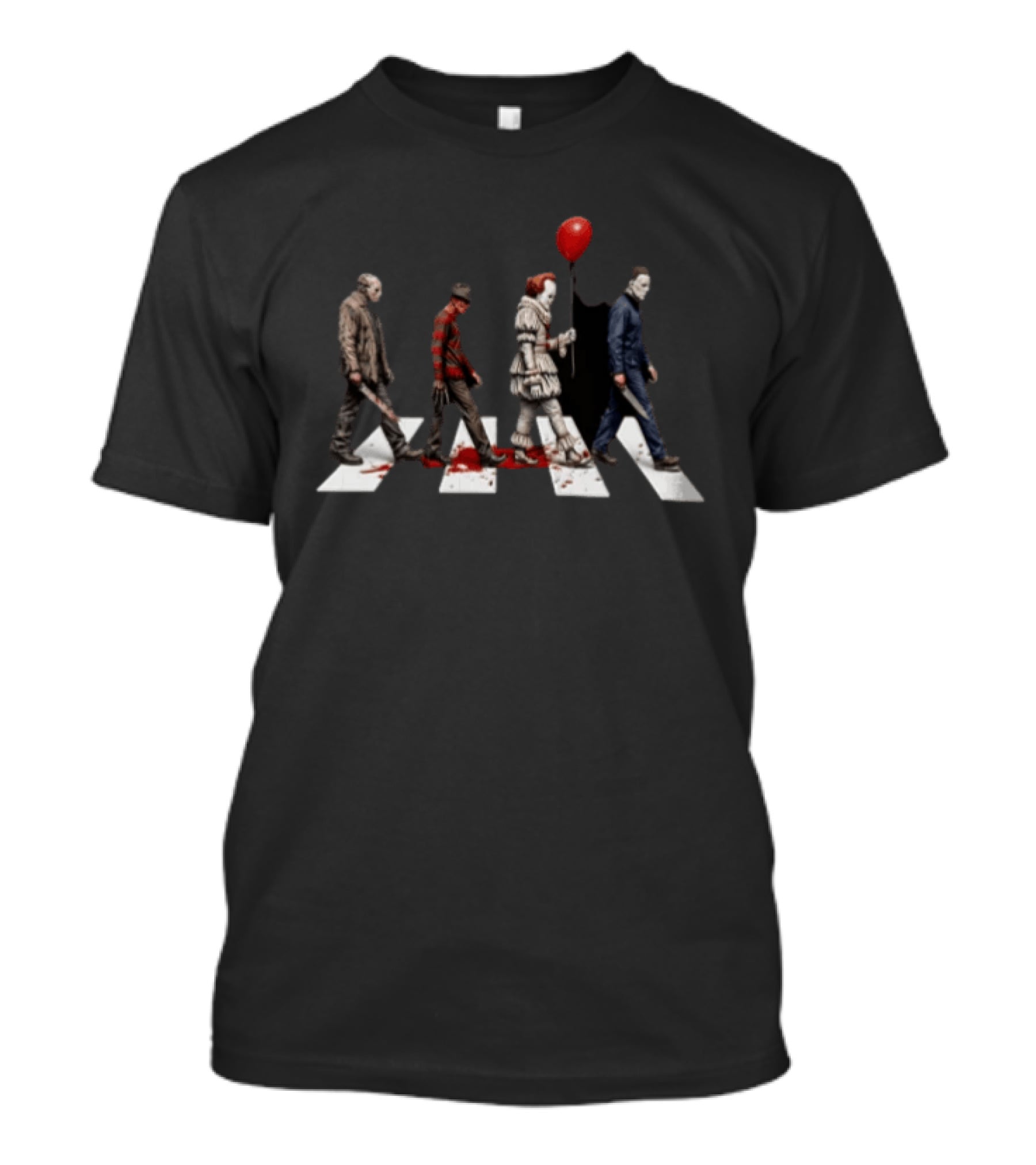Abbey Road Horror Walk Jason Freddy Pennywise Michael Myers T-Shirt
