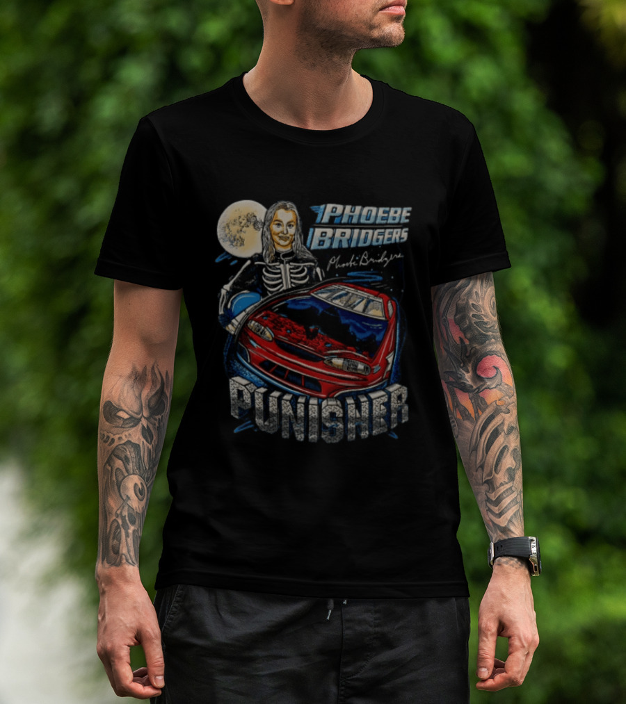 Phoebe Bridgers Punisher Skeleton Racer Art Car Moon T-Shirt