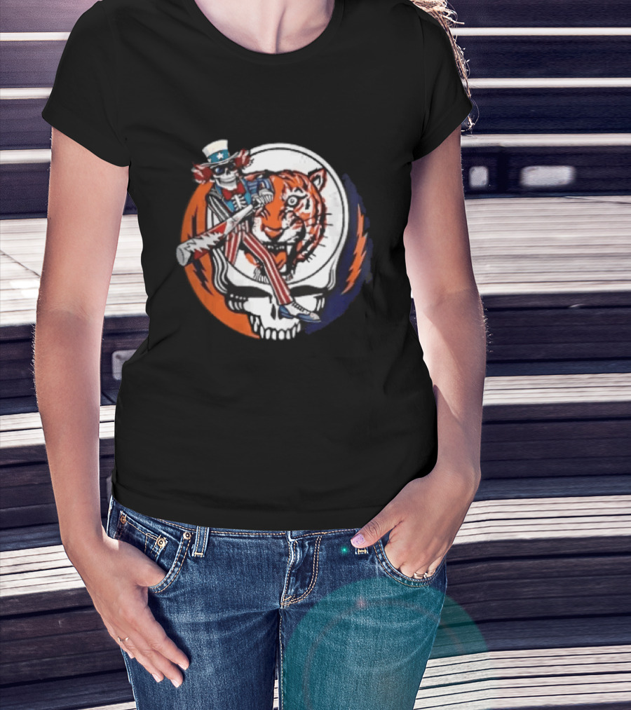 Grateful Dead Uncle Sam Skull And Tiger Steal Your Face T-Shirt
