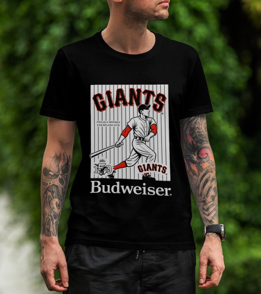 San Francisco Giants 150 Years Budweiser Splash Hits Baseball T-Shirt